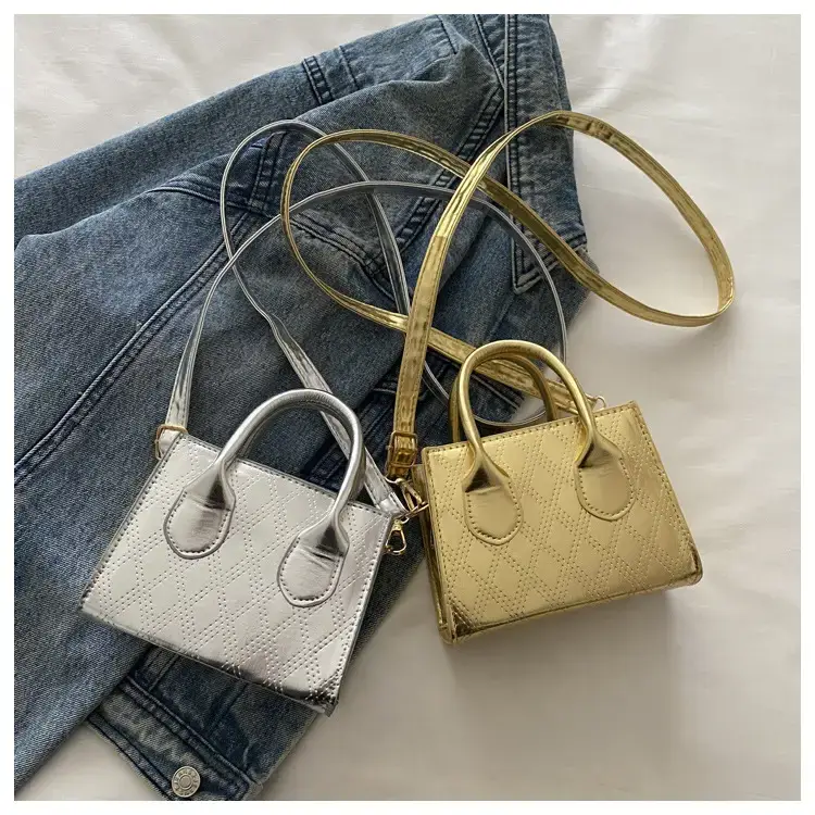 Golden Textured Rhombic Crossbody Bag 2024 — feature 26