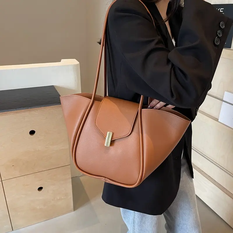 Women's Brown Leather Satchel Shoulder Bag 2025 - Image 8