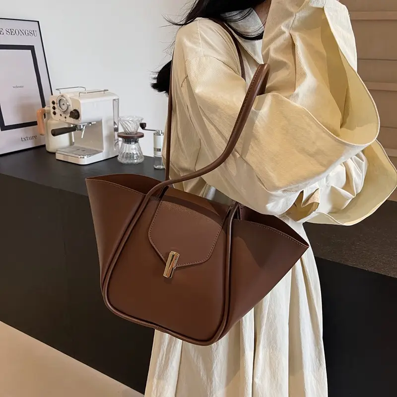 Women's Brown Leather Satchel Shoulder Bag 2025 - Image 9