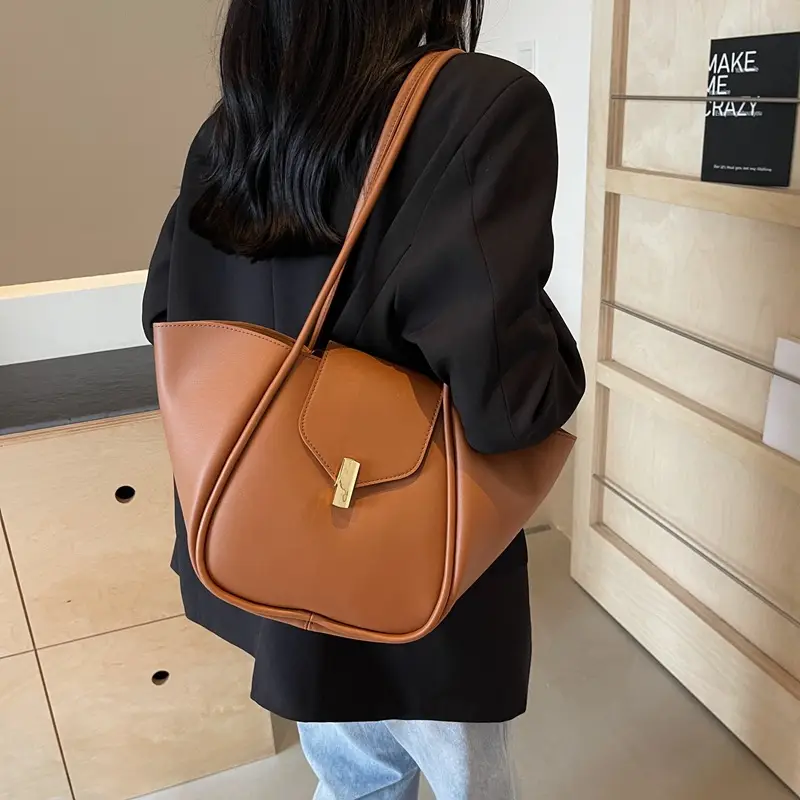 Women's Brown Leather Satchel Shoulder Bag 2025
