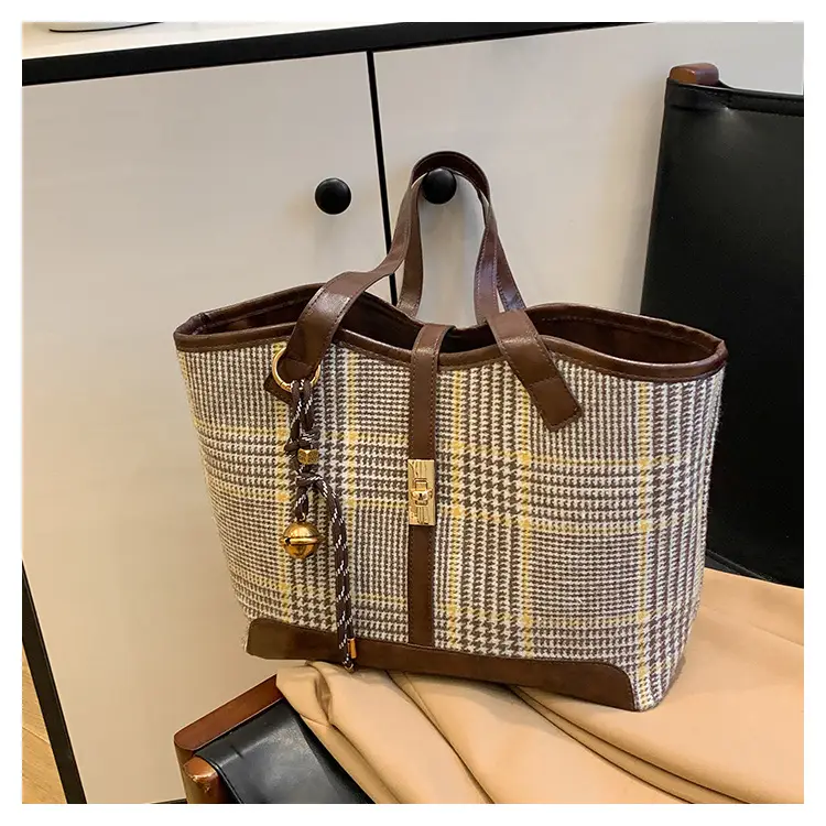 Vintage Houndstooth Shoulder Tote Bag Women 2024 — feature 22