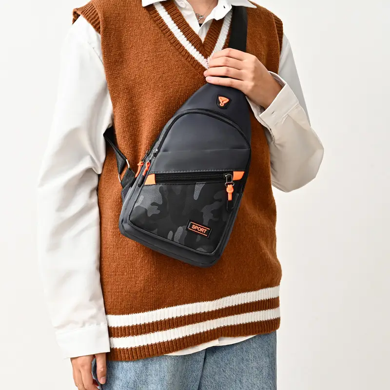 Men's Black Oxford Cloth Shoulder Bag College Student Portable - Image 6