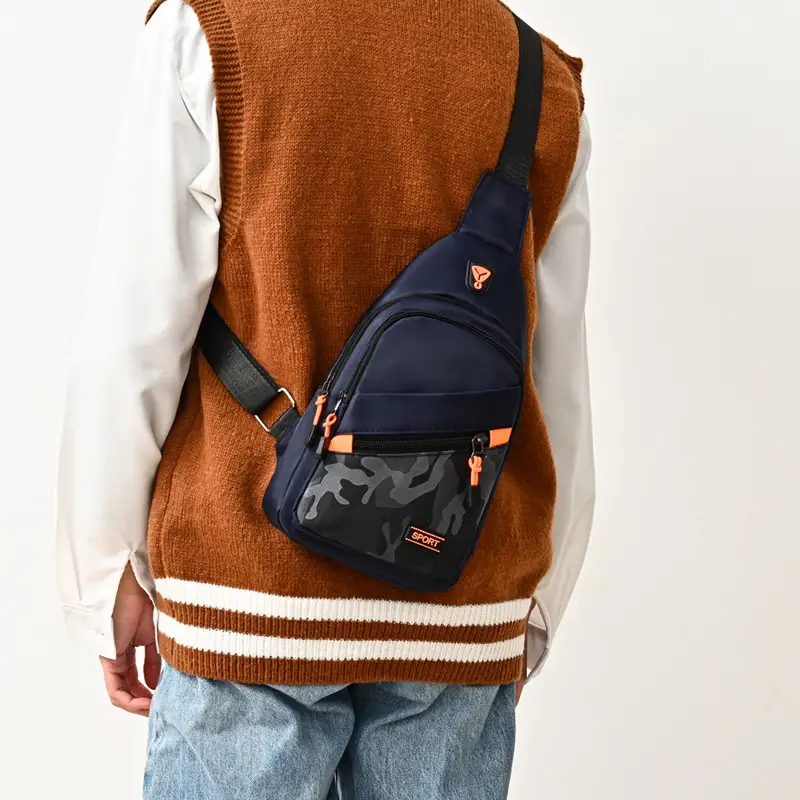 Men's Black Oxford Cloth Shoulder Bag College Student Portable - Image 7