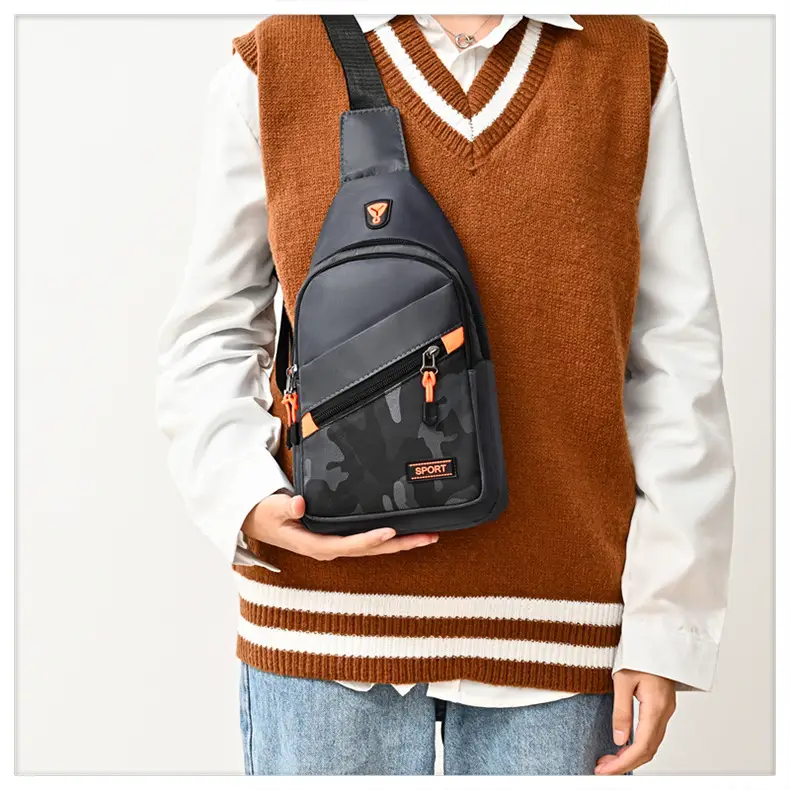 Men's Black Oxford Cloth Shoulder Bag College Student Portable — feature 15
