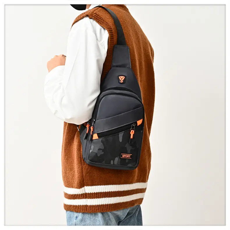 Men's Black Oxford Cloth Shoulder Bag College Student Portable — feature 16