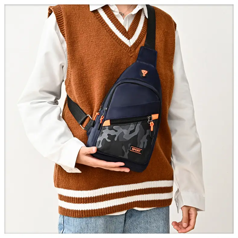 Men's Black Oxford Cloth Shoulder Bag College Student Portable — feature 18