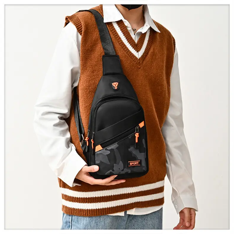 Men's Black Oxford Cloth Shoulder Bag College Student Portable — feature 21