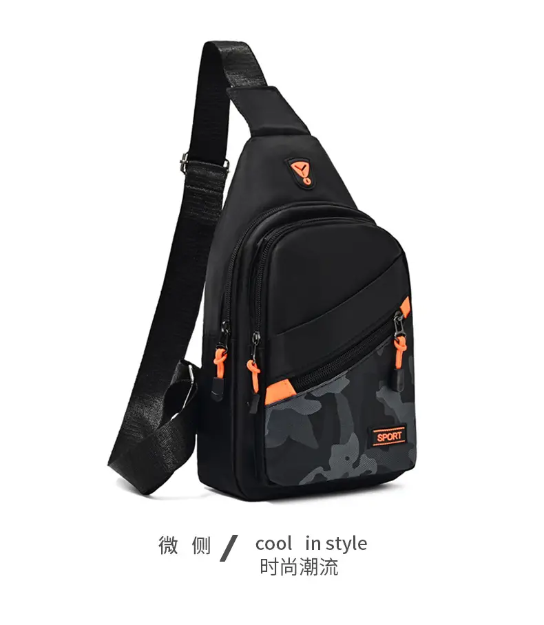 Men's Black Oxford Cloth Shoulder Bag College Student Portable — feature 24