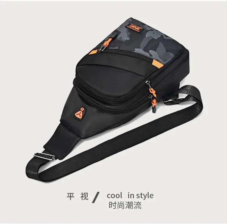 Men's Black Oxford Cloth Shoulder Bag College Student Portable — feature 27