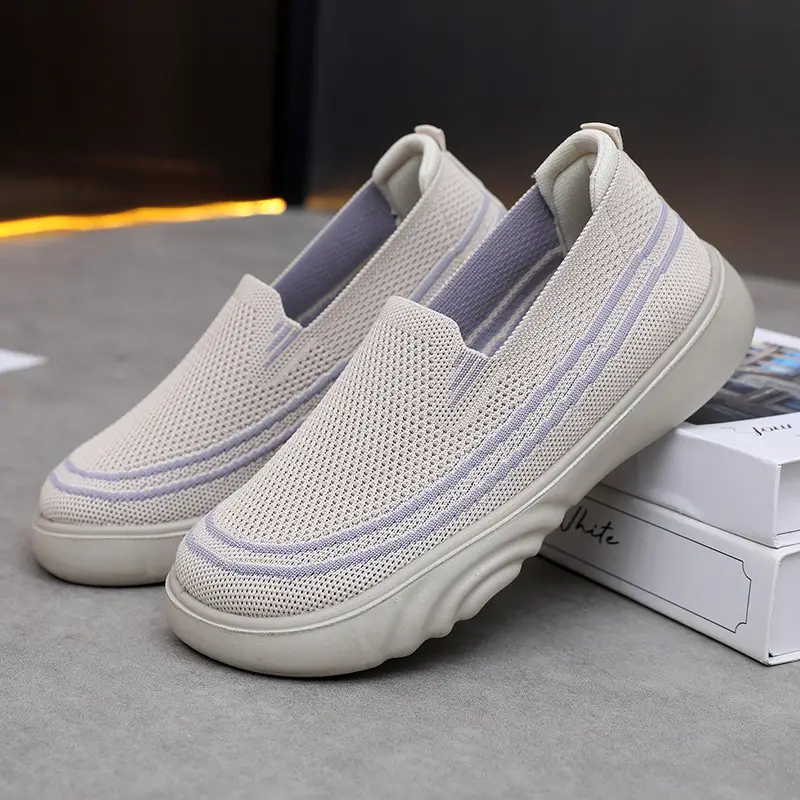 Women Casual Slip-On Shoes Black White Lightweight Comfortable Walking - Image 6