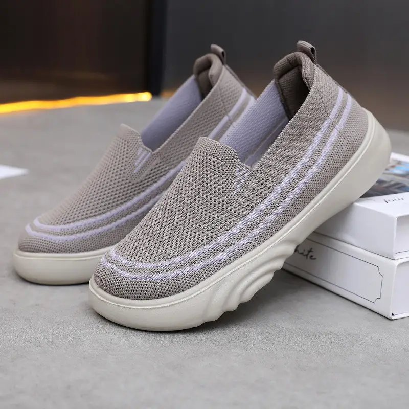 Women Casual Slip-On Shoes Black White Lightweight Comfortable Walking - Image 7