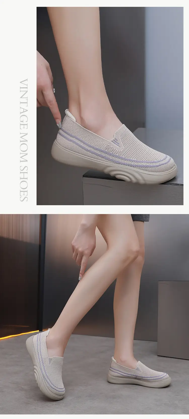 Women Casual Slip-On Shoes Black White Lightweight Comfortable Walking — feature 21