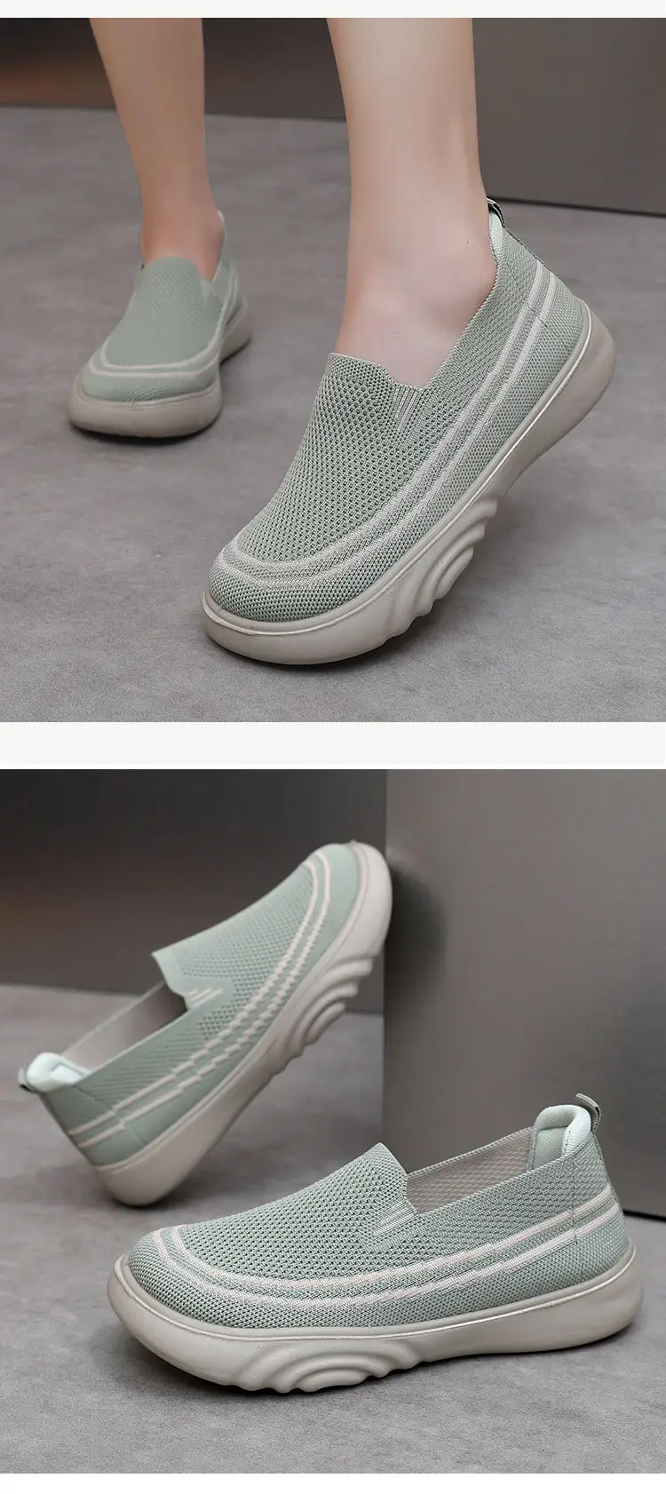 Women Casual Slip-On Shoes Black White Lightweight Comfortable Walking — feature 25