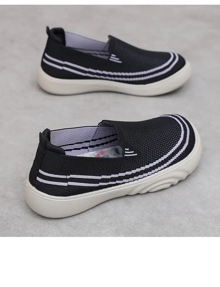 Women Casual Slip-On Shoes Black White Lightweight Comfortable Walking — feature 29