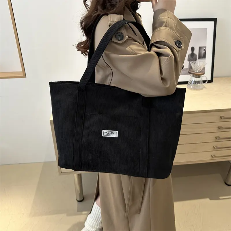 Black Velvet Tote Bag for Women 2024 College Students - Image 8
