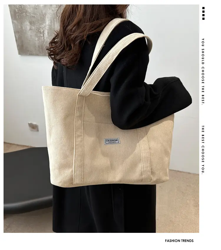 Black Velvet Tote Bag for Women 2024 College Students — feature 2