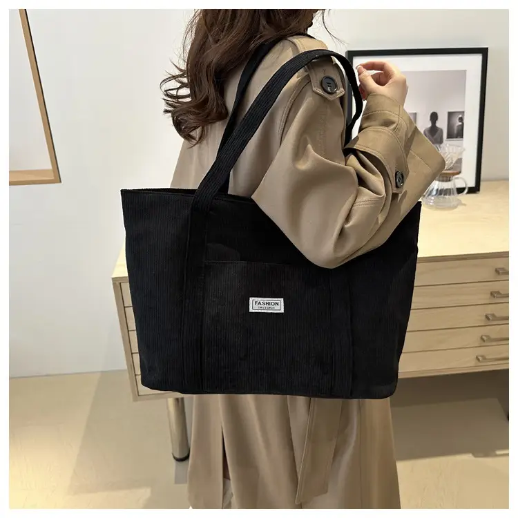 Black Velvet Tote Bag for Women 2024 College Students — feature 34