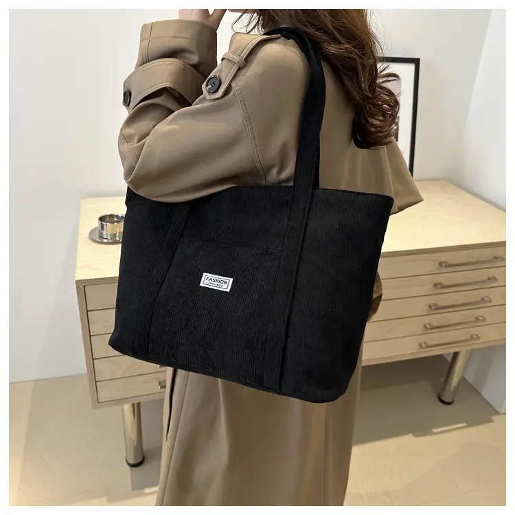 Black Velvet Tote Bag for Women 2024 College Students — feature 36