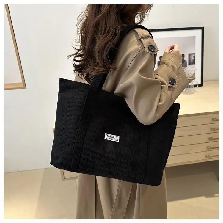 Black Velvet Tote Bag for Women 2024 College Students — feature 37