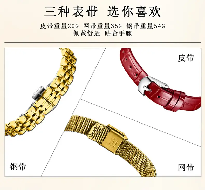 Women's Gold Mesh Watch with Roman Scale & Waterproof Design — feature 20