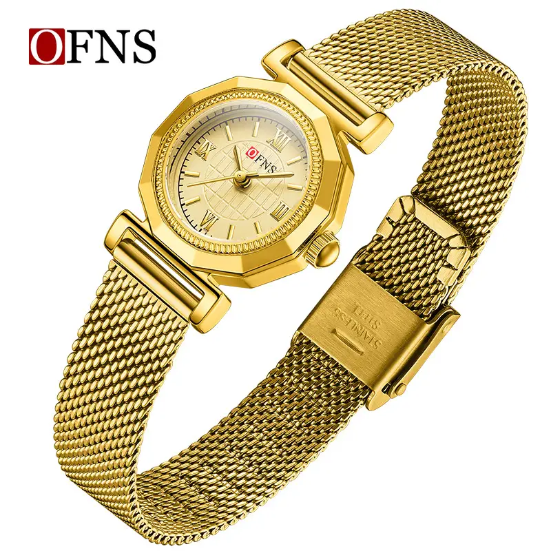 Women's Gold Mesh Watch with Roman Scale & Waterproof Design - Image 14