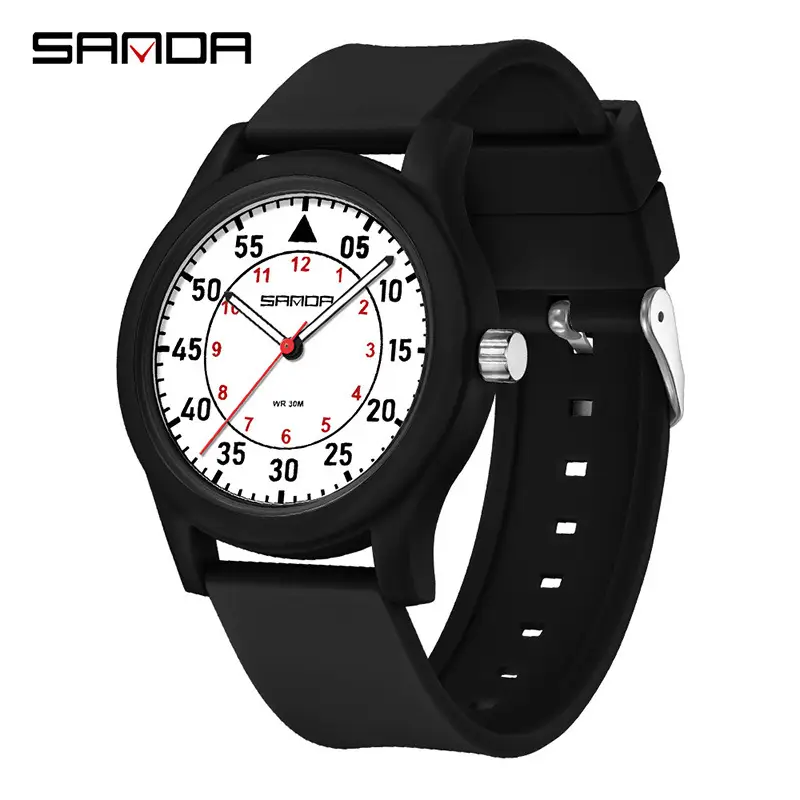 Sanda Black Quartz Watch for Kids & Teens - Image 2