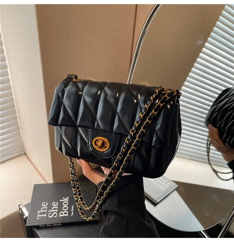Black Quilted Chain Shoulder Bag for Women 2024 — feature 13