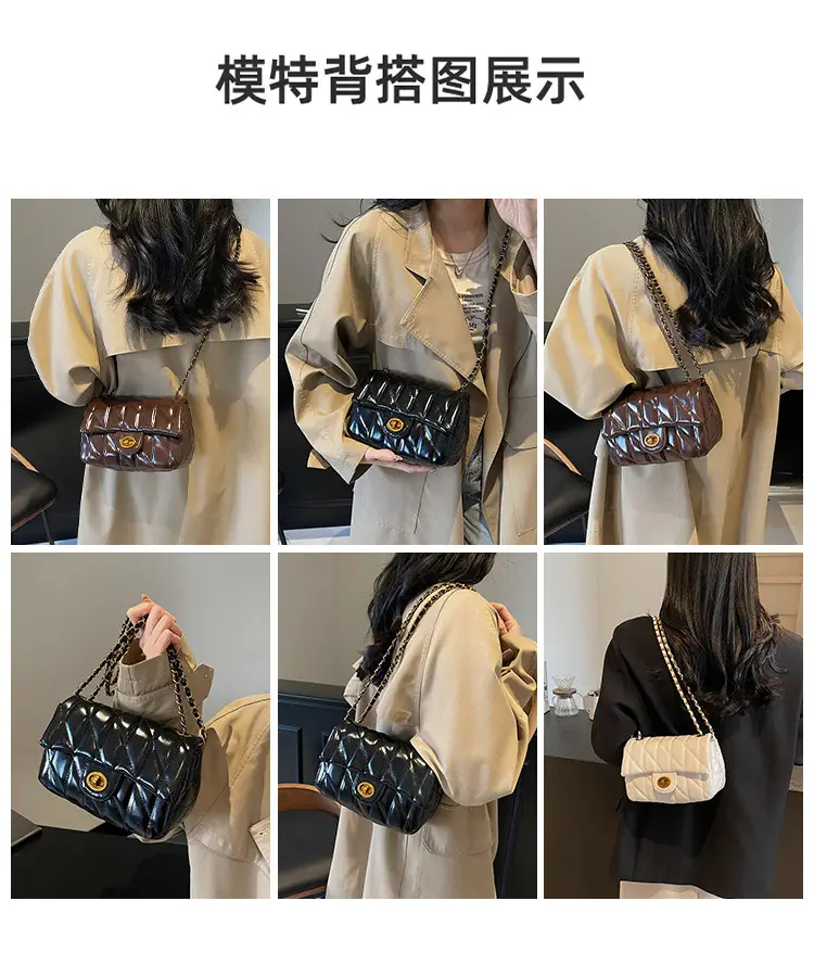Black Quilted Chain Shoulder Bag for Women 2024 — feature 6