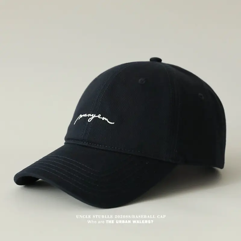 Men's Black Embroidered Baseball Cap with Big Head — feature 14