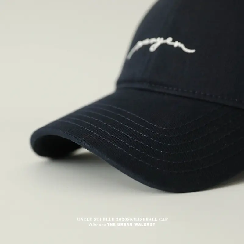 Men's Black Embroidered Baseball Cap with Big Head — feature 15