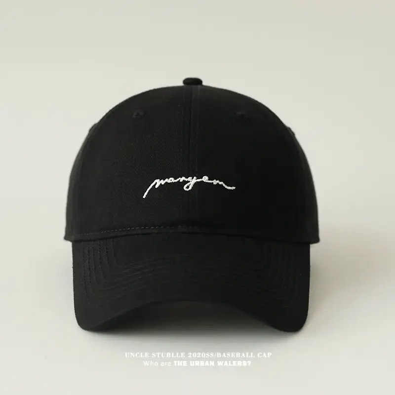 Men's Black Embroidered Baseball Cap with Big Head — feature 19