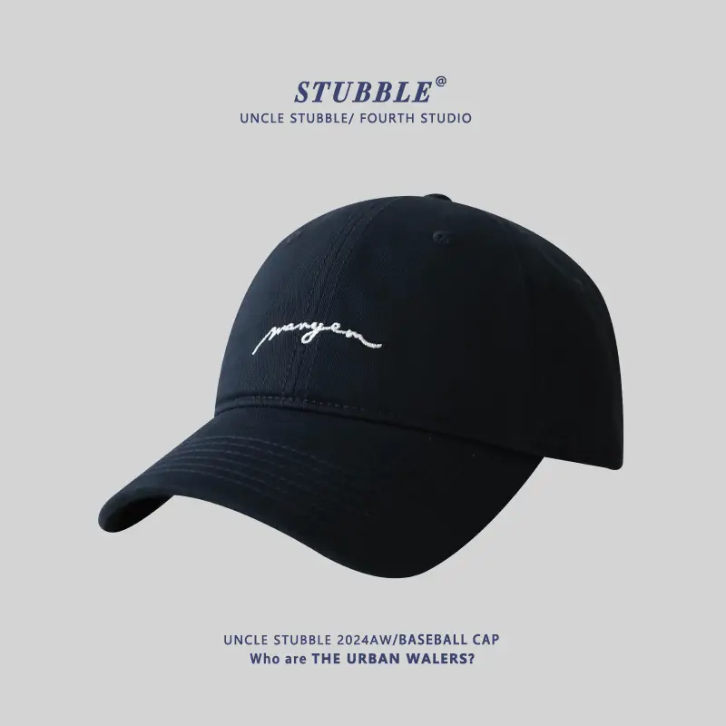 Men's Black Embroidered Baseball Cap with Big Head - Image 7