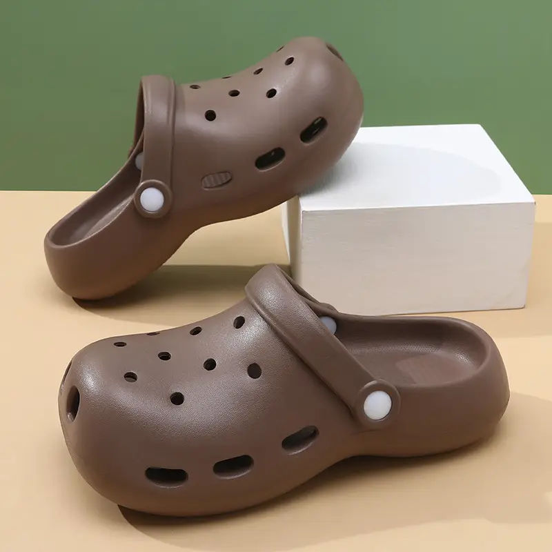 Baotou Heightening Women's Summer Beach Non-Slip Slippers for Outer Wear Breathable Non-Stinky Feet EVA Wear-Resistant Hole Shoes