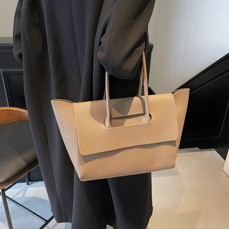 Women's Brown Leather Tote Bag Large Capacity - Image 7