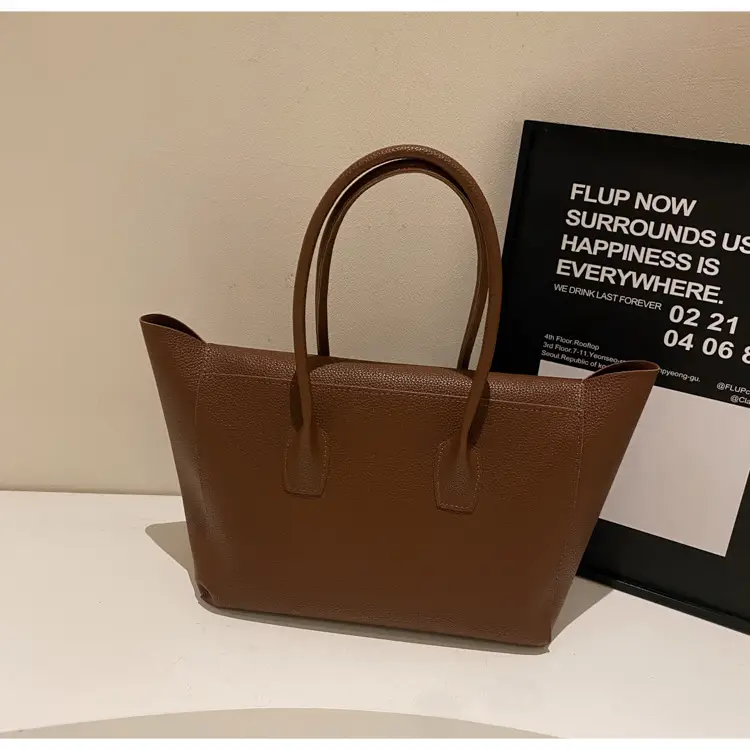Women's Brown Leather Tote Bag Large Capacity — feature 16