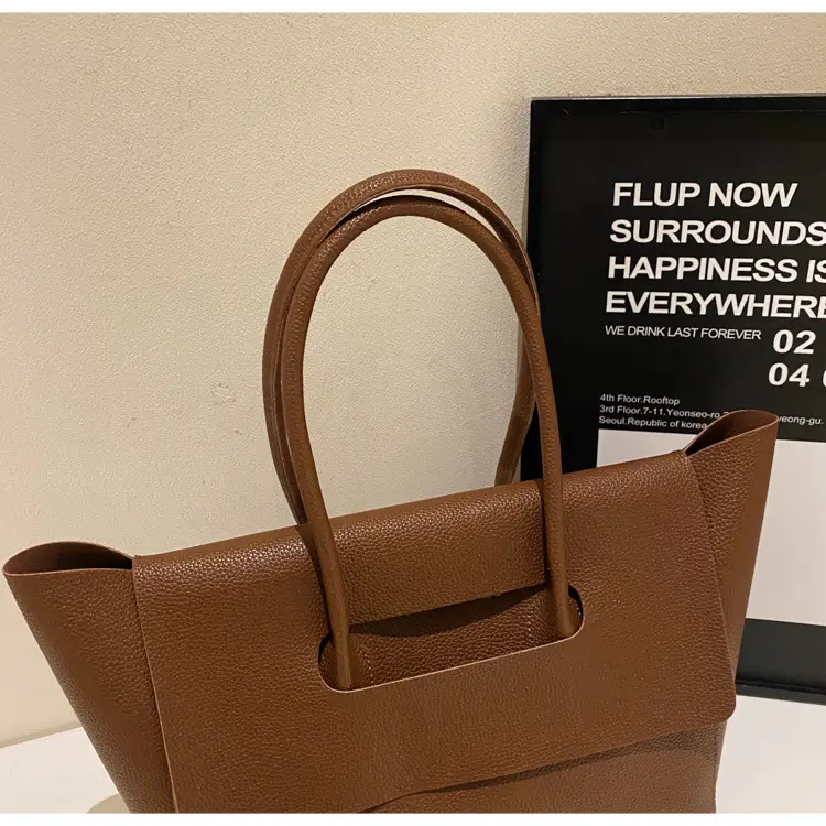 Women's Brown Leather Tote Bag Large Capacity — feature 19