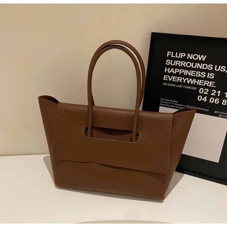 Women's Brown Leather Tote Bag Large Capacity — feature 22