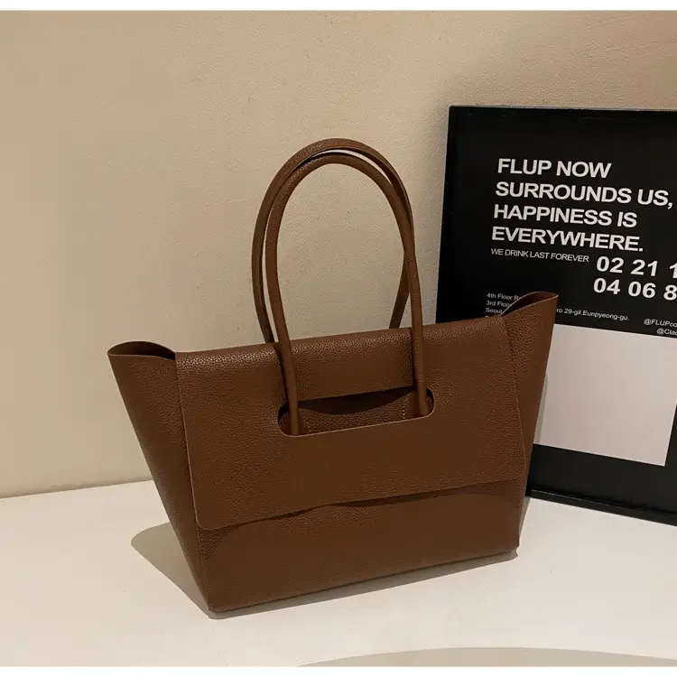 Women's Brown Leather Tote Bag Large Capacity — feature 23
