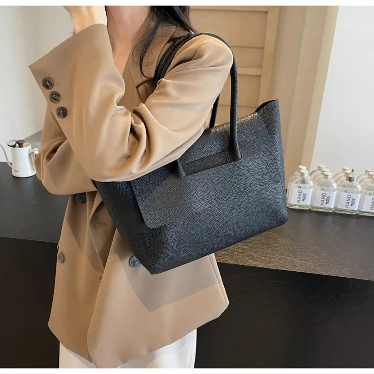 Women's Brown Leather Tote Bag Large Capacity — feature 26