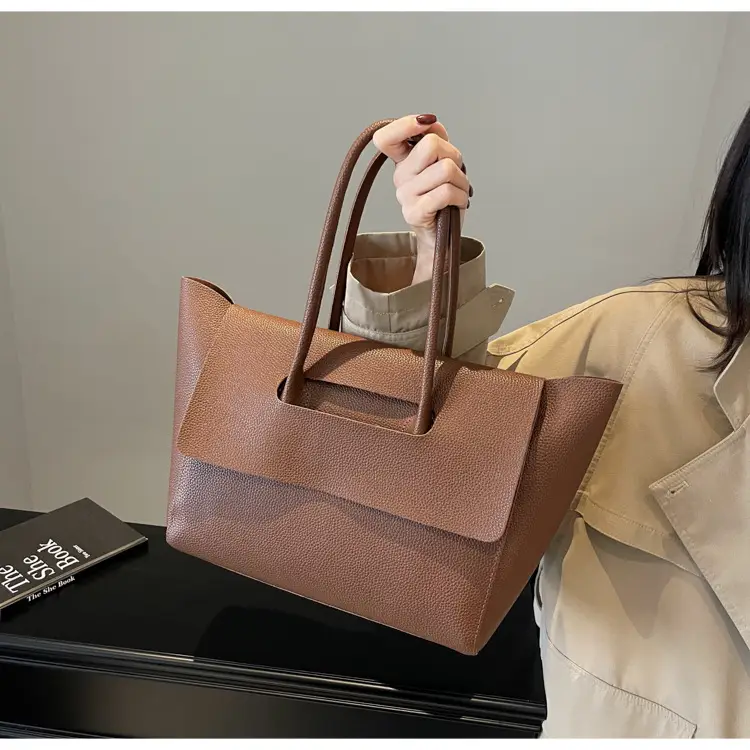 Women's Brown Leather Tote Bag Large Capacity — feature 42