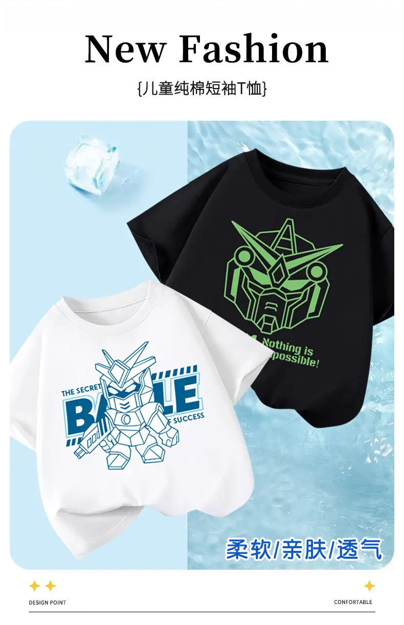 Trendy Boys Cotton T-Shirts 2-Pack Summer New โ feature 1