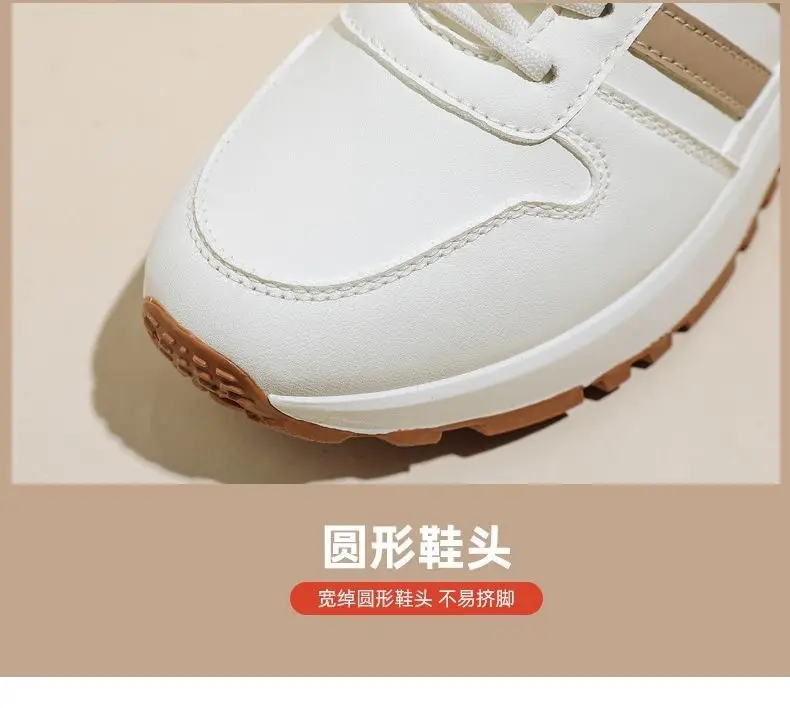 sneaker women's cotton shoes leather fleece-lined warm 2024 autumn new thick-soled non-slip light casual shoes 5115 cotton — feature 4
