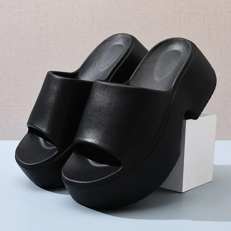 Thick Bottom Slip-on Slippers Women's Summer Wear Height-increasing Sandals EVA High-grade Non-slip Breathable Wear-resistant Beach Slides - Image 6