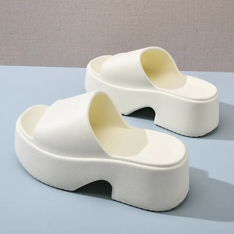 Thick Bottom Slip-on Slippers Women's Summer Wear Height-increasing Sandals EVA High-grade Non-slip Breathable Wear-resistant Beach Slides - Image 7