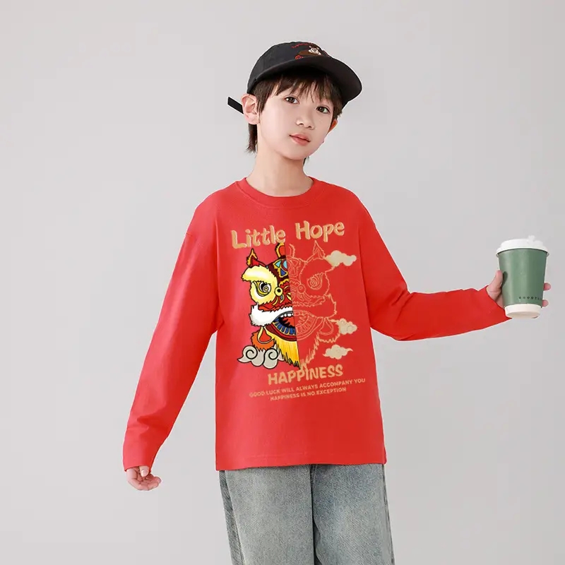 Boys Red Long Sleeve T-Shirt Adventure Spirit Print