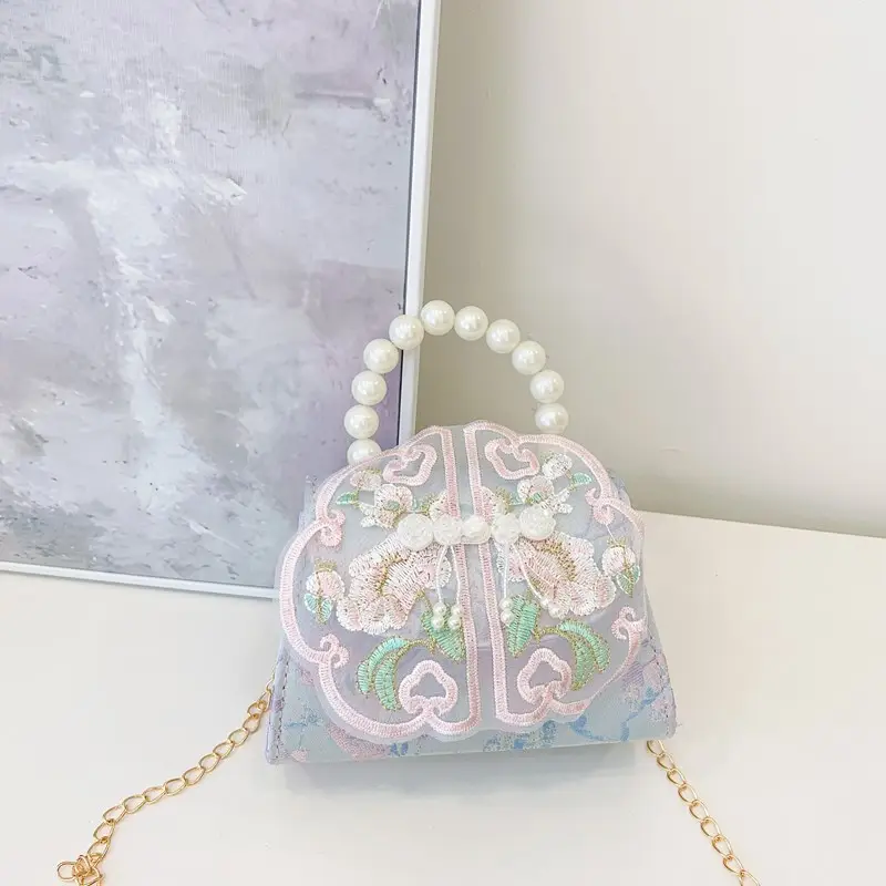 Cute Guofeng Pearl Chain Crossbody Bags for Girls - Image 10