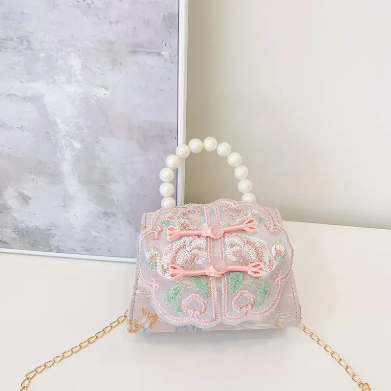 Cute Guofeng Pearl Chain Crossbody Bags for Girls - Image 12