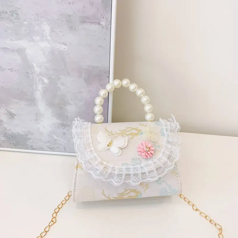 Cute Guofeng Pearl Chain Crossbody Bags for Girls - Image 3