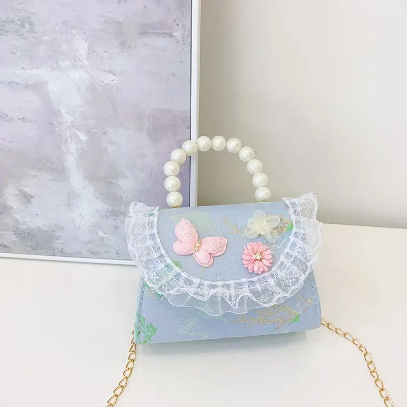 Cute Guofeng Pearl Chain Crossbody Bags for Girls - Image 4