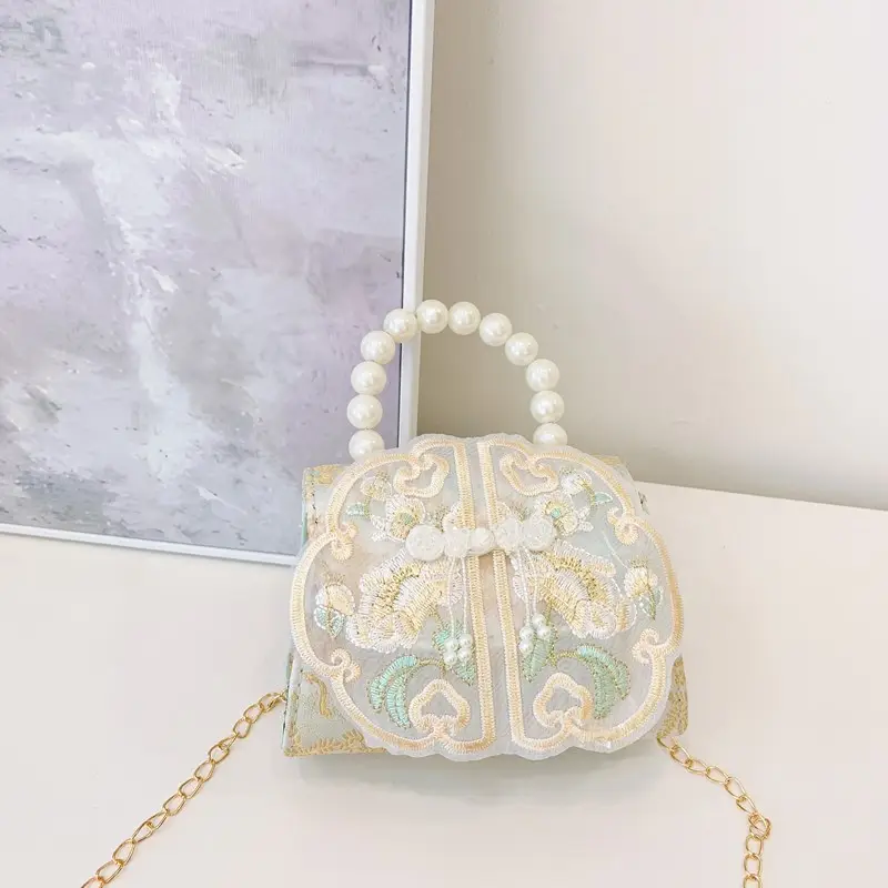 Cute Guofeng Pearl Chain Crossbody Bags for Girls - Image 6